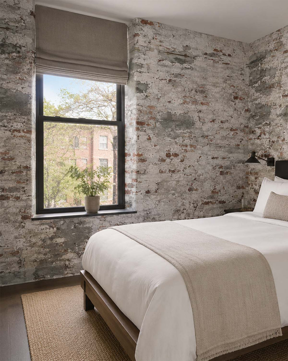 Spanish Grey Old Brick Print Residential Mural RM9133