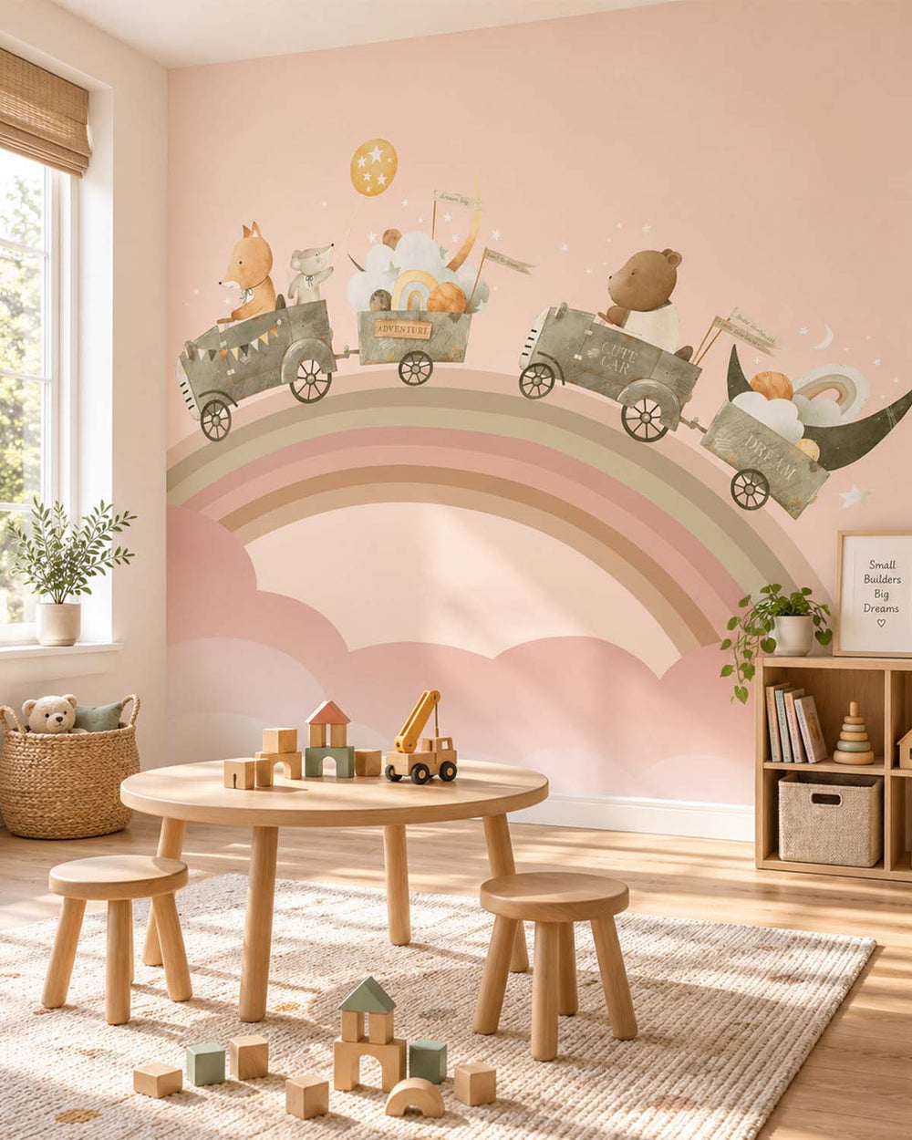 Lumber Teddy Bear & Friends Rainbow Adventure Residential Mural RM9141