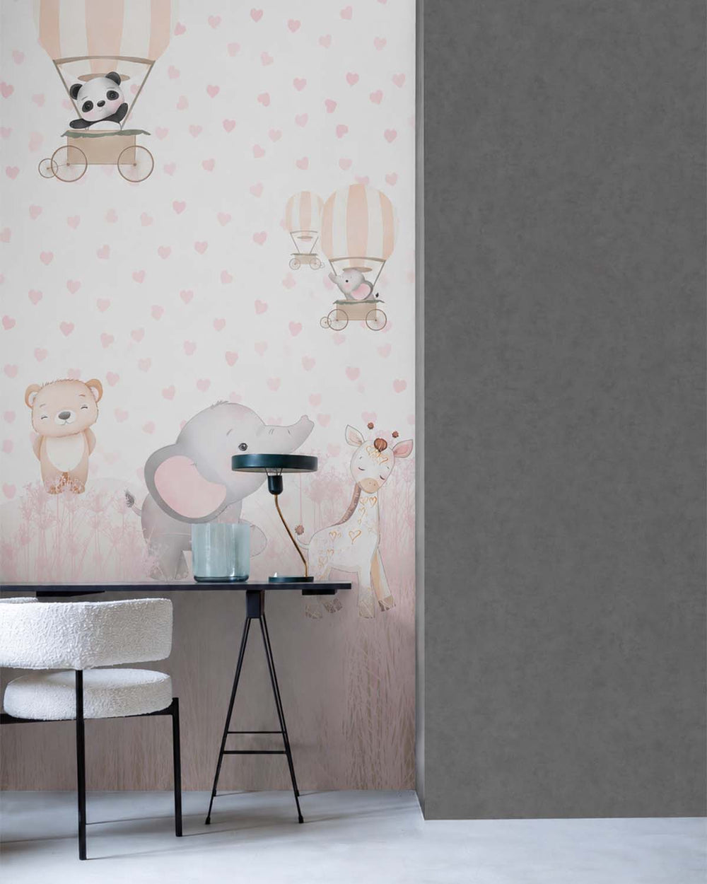 Amour Frais Dreamy Safari Animals & Hearts Residential Mural RM9151