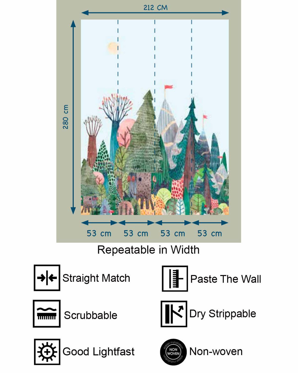Kodama White Magical Forest Adventure Residential Mural RM9154