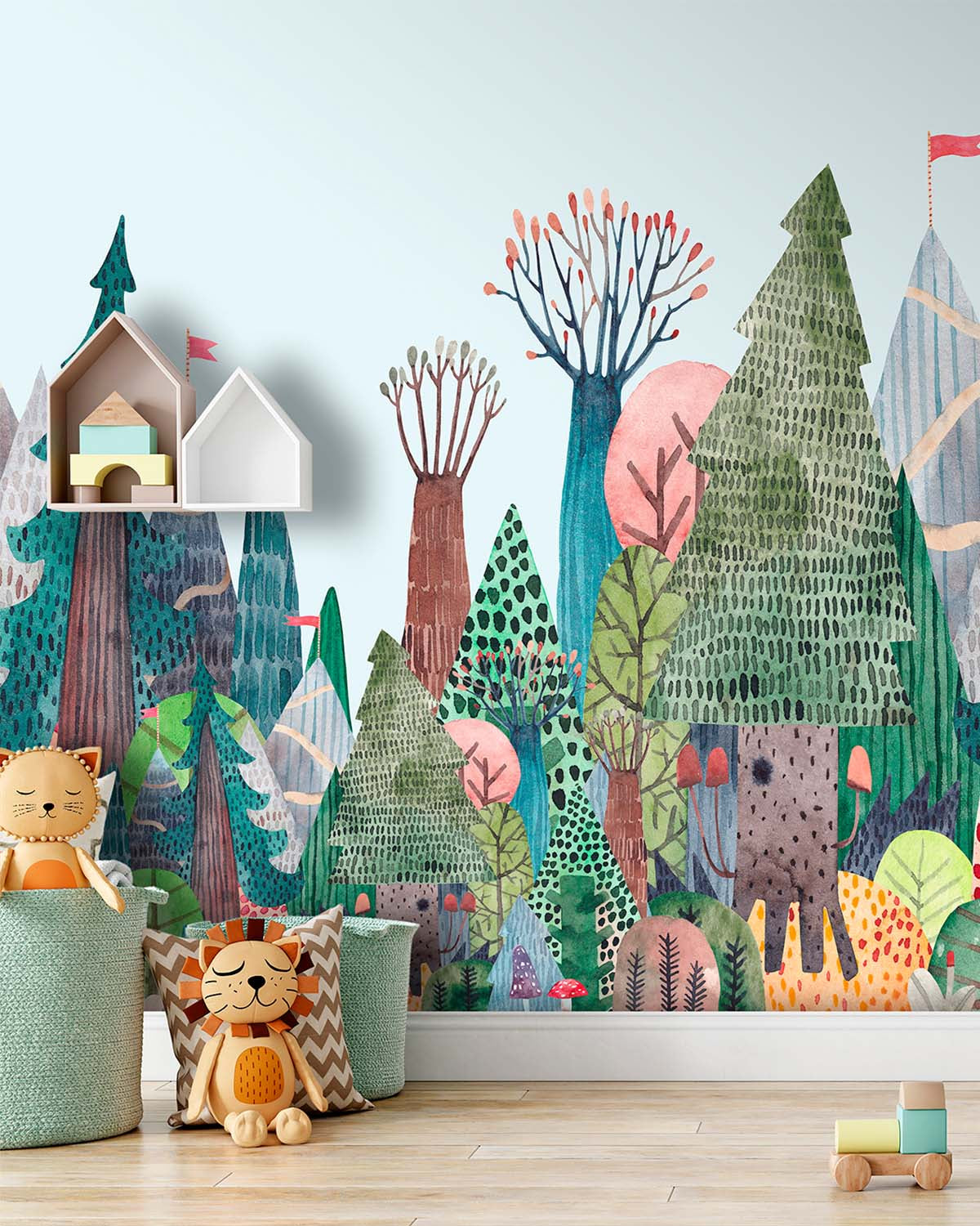 Kodama White Magical Forest Adventure Residential Mural RM9154