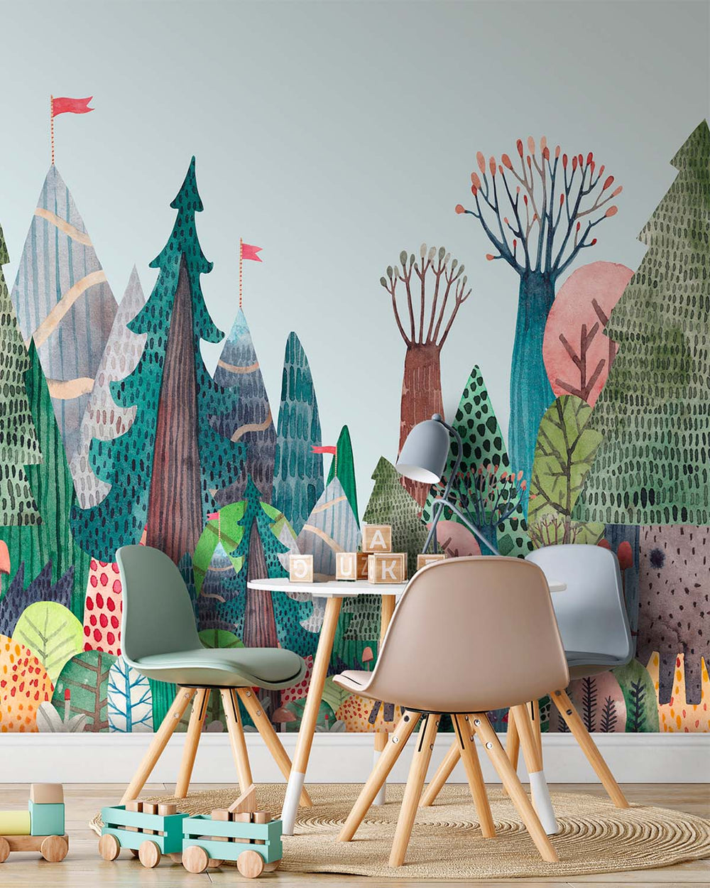 Kodama White Magical Forest Adventure Residential Mural RM9154
