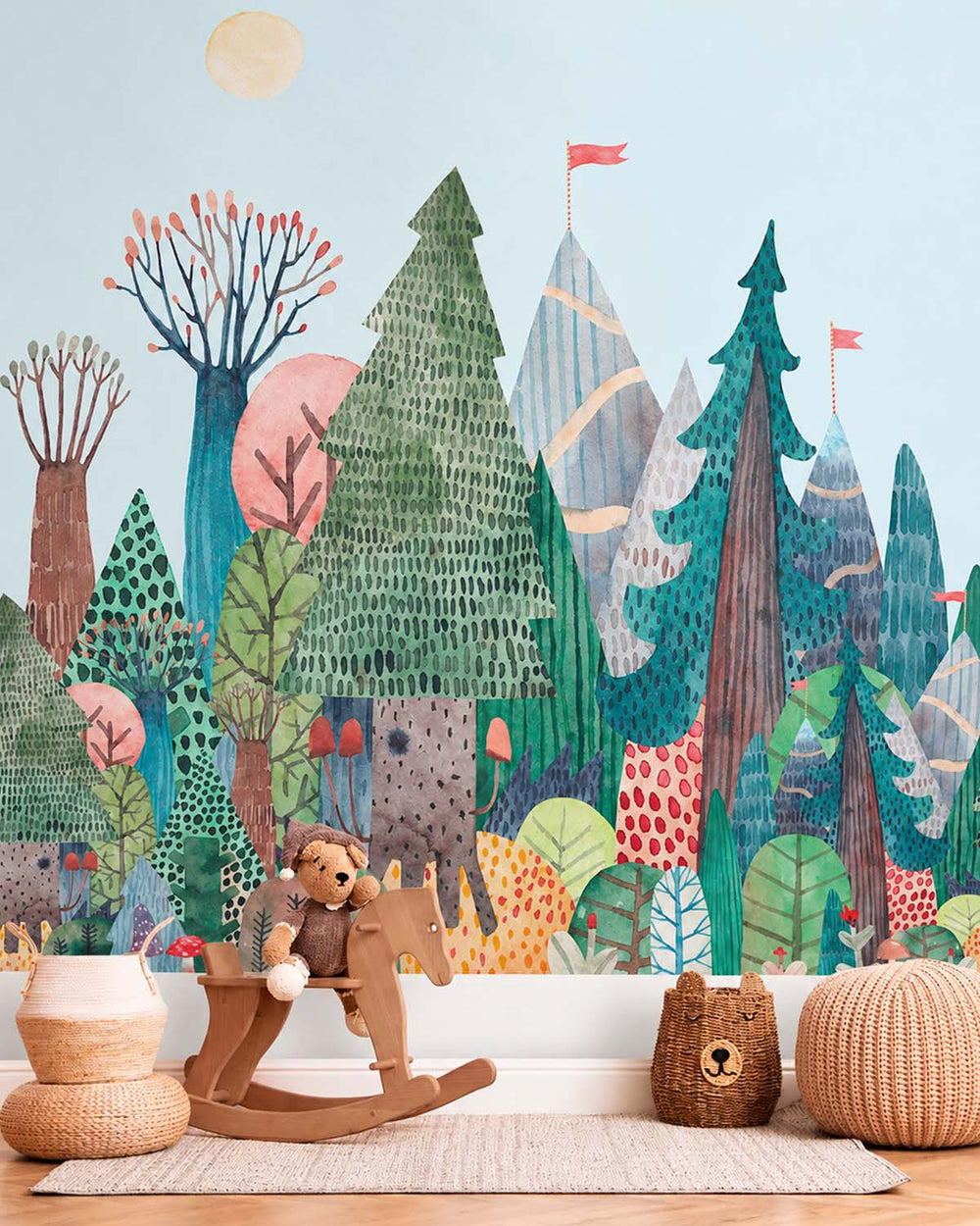 Kodama White Magical Forest Adventure Residential Mural RM9154