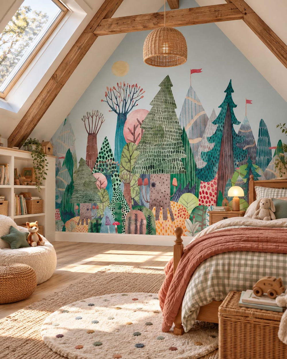 Kodama White Magical Forest Adventure Residential Mural RM9154