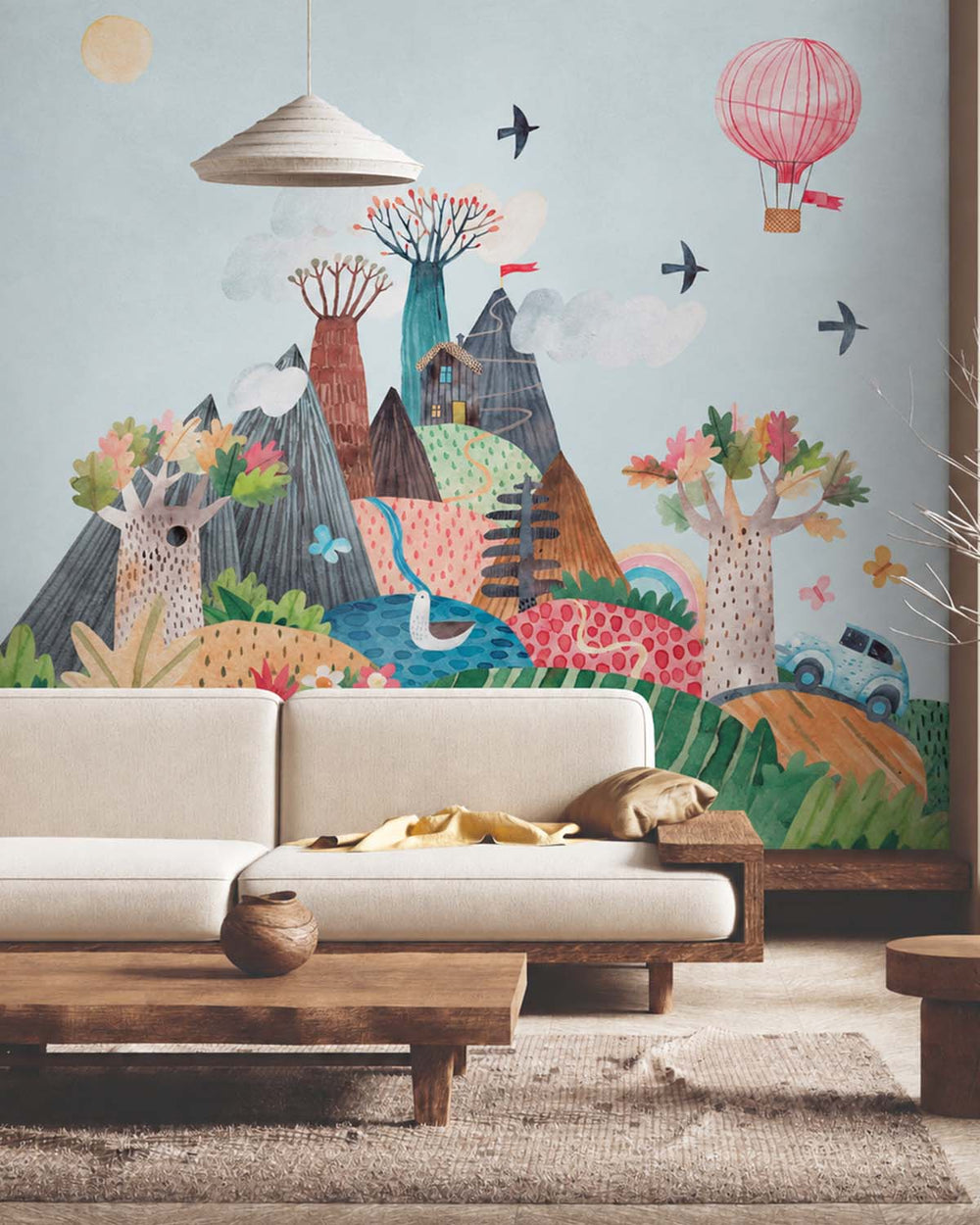 Calla Lily Mountain Hills & Woodland Trees Residential Mural RM9155