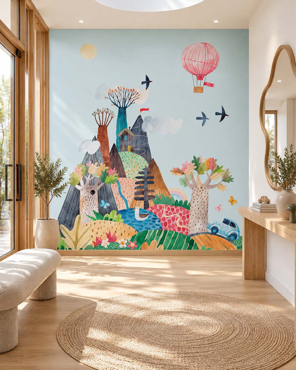 Calla Lily Mountain Hills & Woodland Trees Residential Mural RM9155