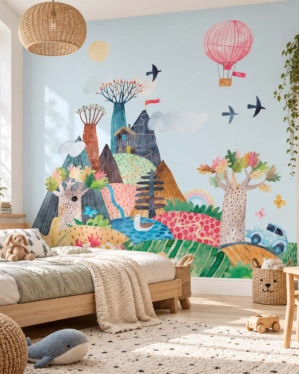 Calla Lily Mountain Hills & Woodland Trees Residential Mural RM9155