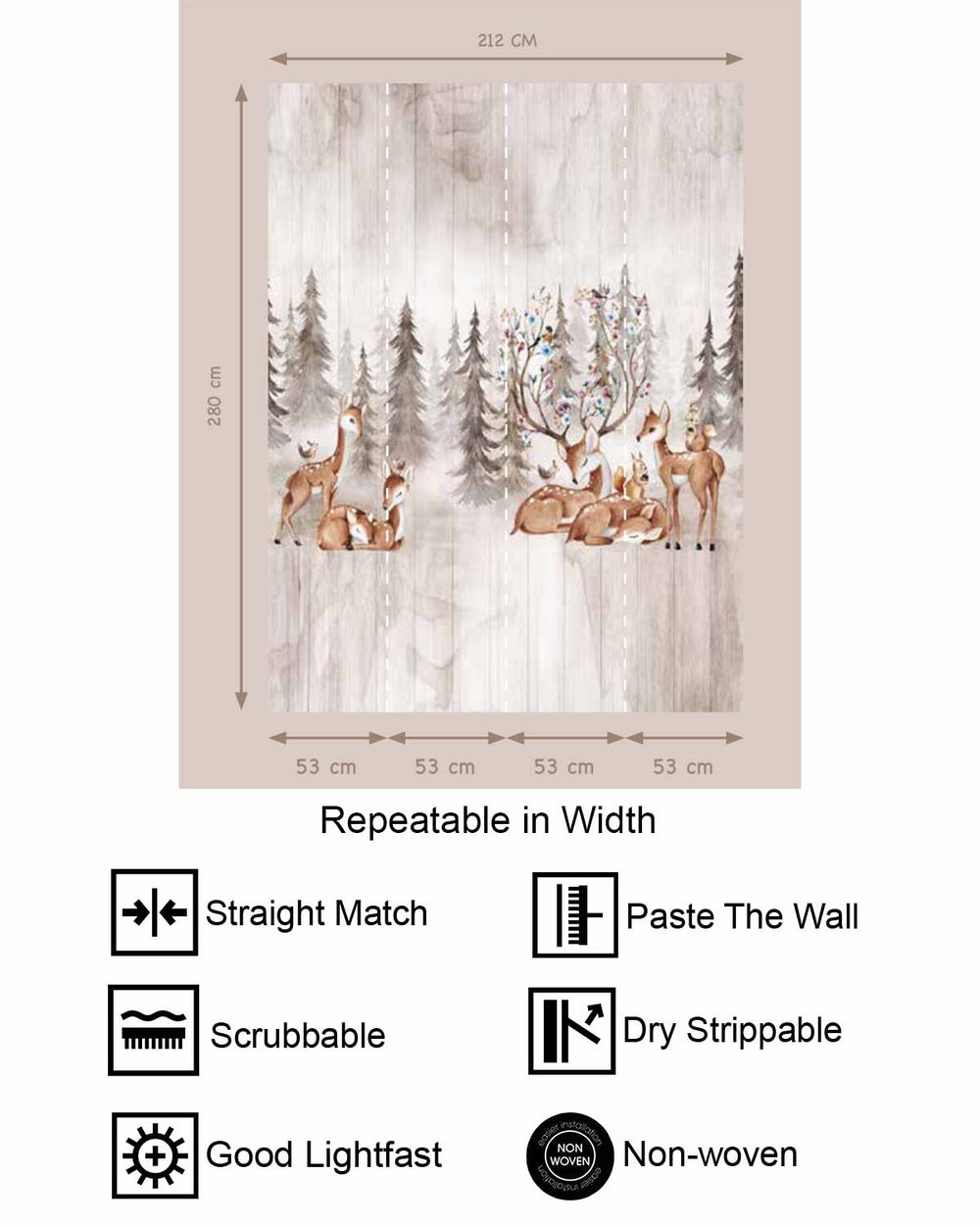Desert Dune Boho Forest Nursery Residential Mural RM9164