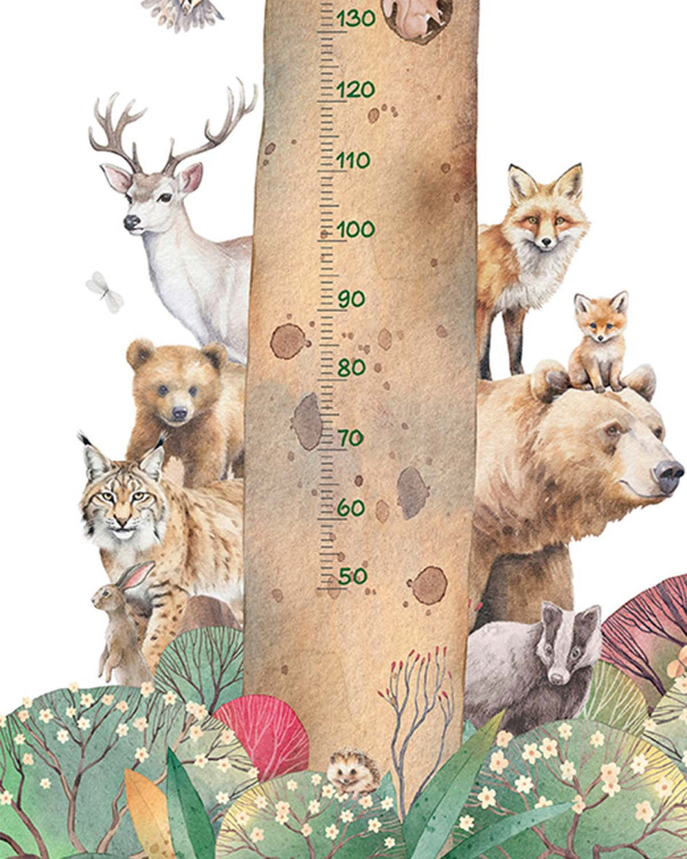 Pine Grain Forest Friends Height Chart Residential Mural RM9177