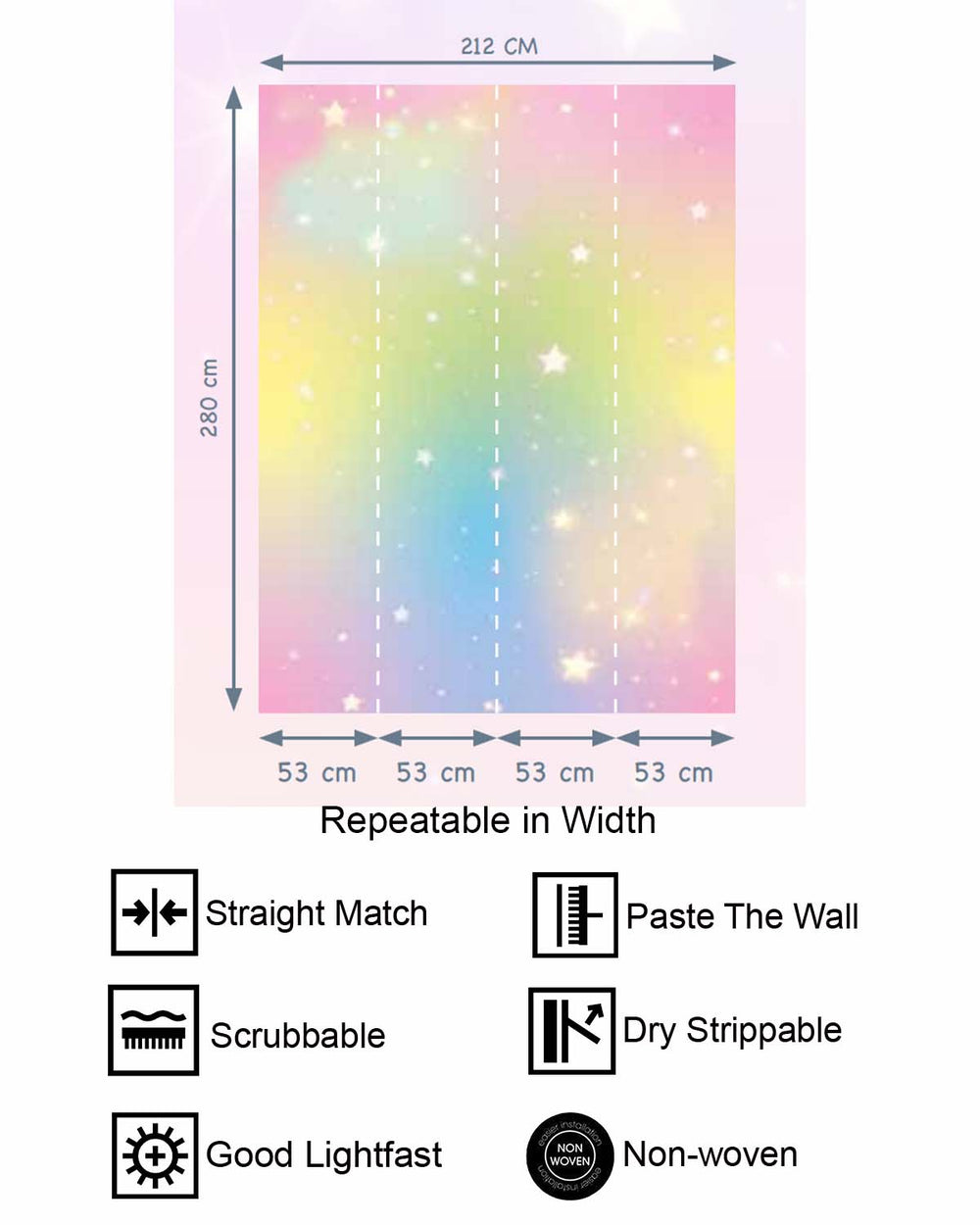 Regent St Blue Dreamy Pastel Nebula Residential Mural RM9178