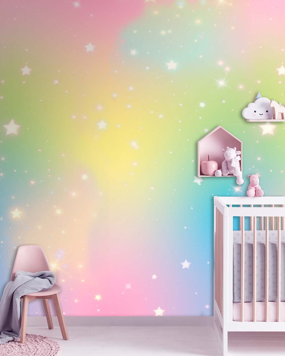 Regent St Blue Dreamy Pastel Nebula Residential Mural RM9178