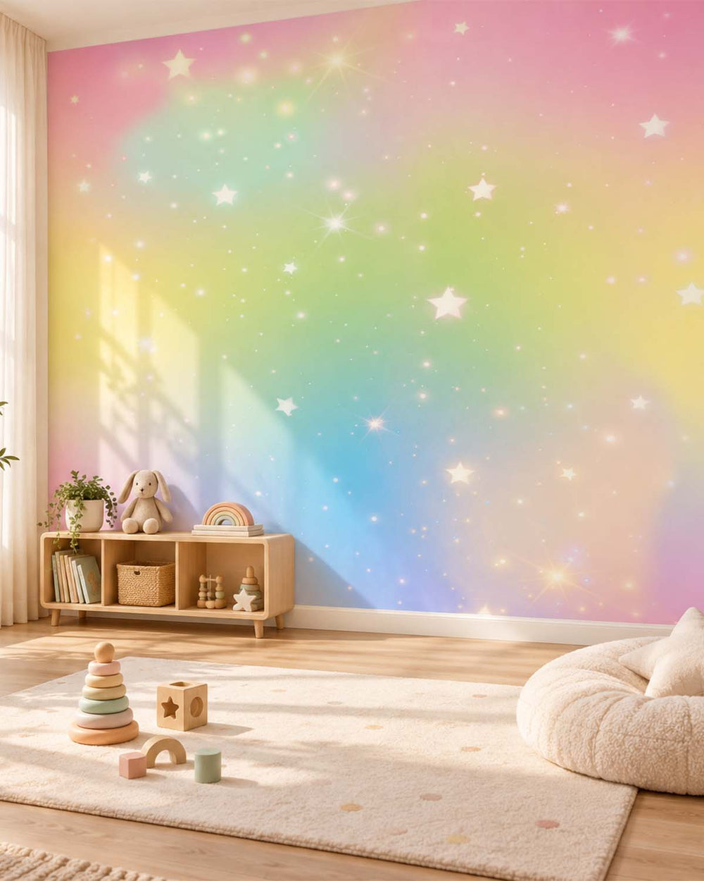 Regent St Blue Dreamy Pastel Nebula Residential Mural RM9178
