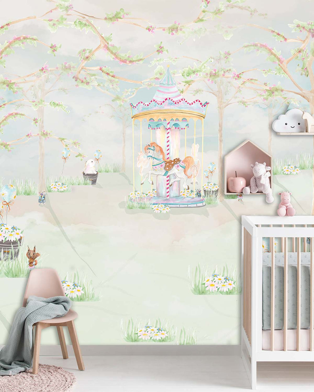 Green Whisper Vintage Fairground Dreamland Residential Mural RM9181