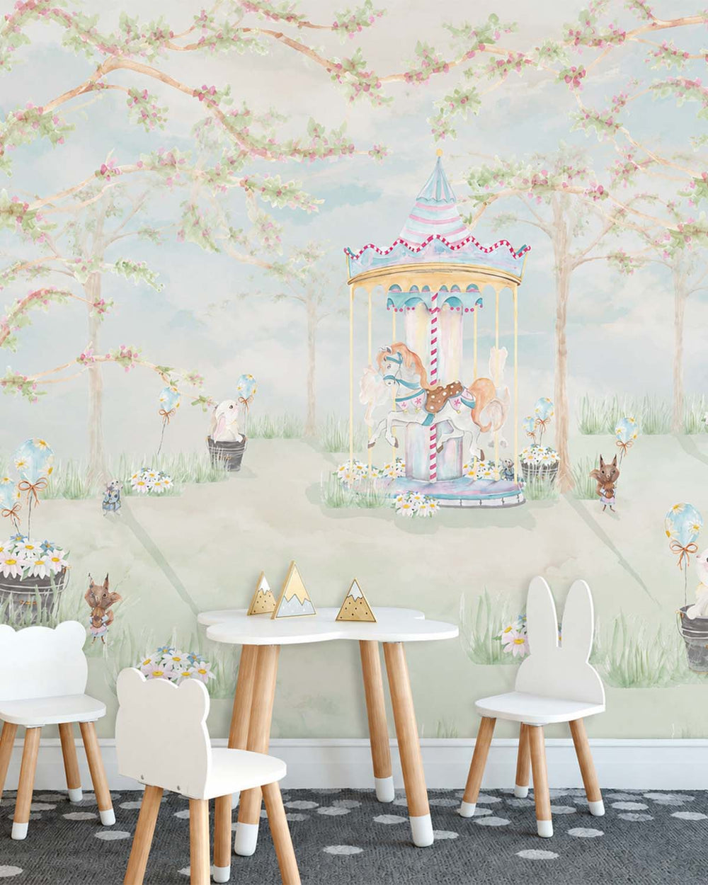 Green Whisper Vintage Fairground Dreamland Residential Mural RM9181