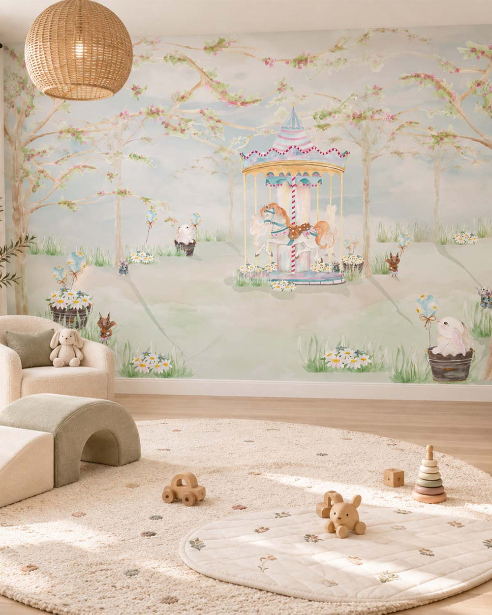 Green Whisper Vintage Fairground Dreamland Residential Mural RM9181