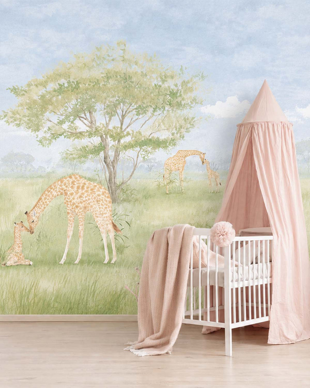 Rhine Falls Serengeti Savannah Giraffes Residential Mural RM9182