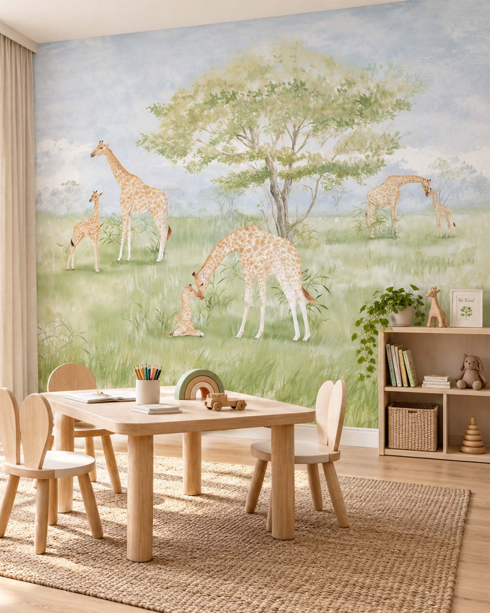Rhine Falls Serengeti Savannah Giraffes Residential Mural RM9182