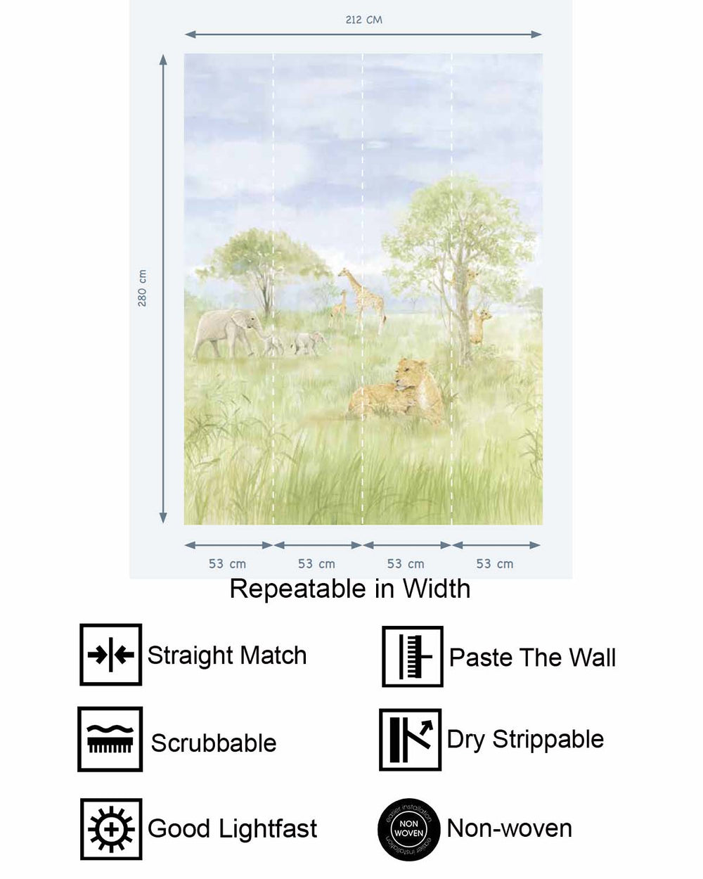 Fragile Fern Gentle Safari Landscape Residential Mural RM9183