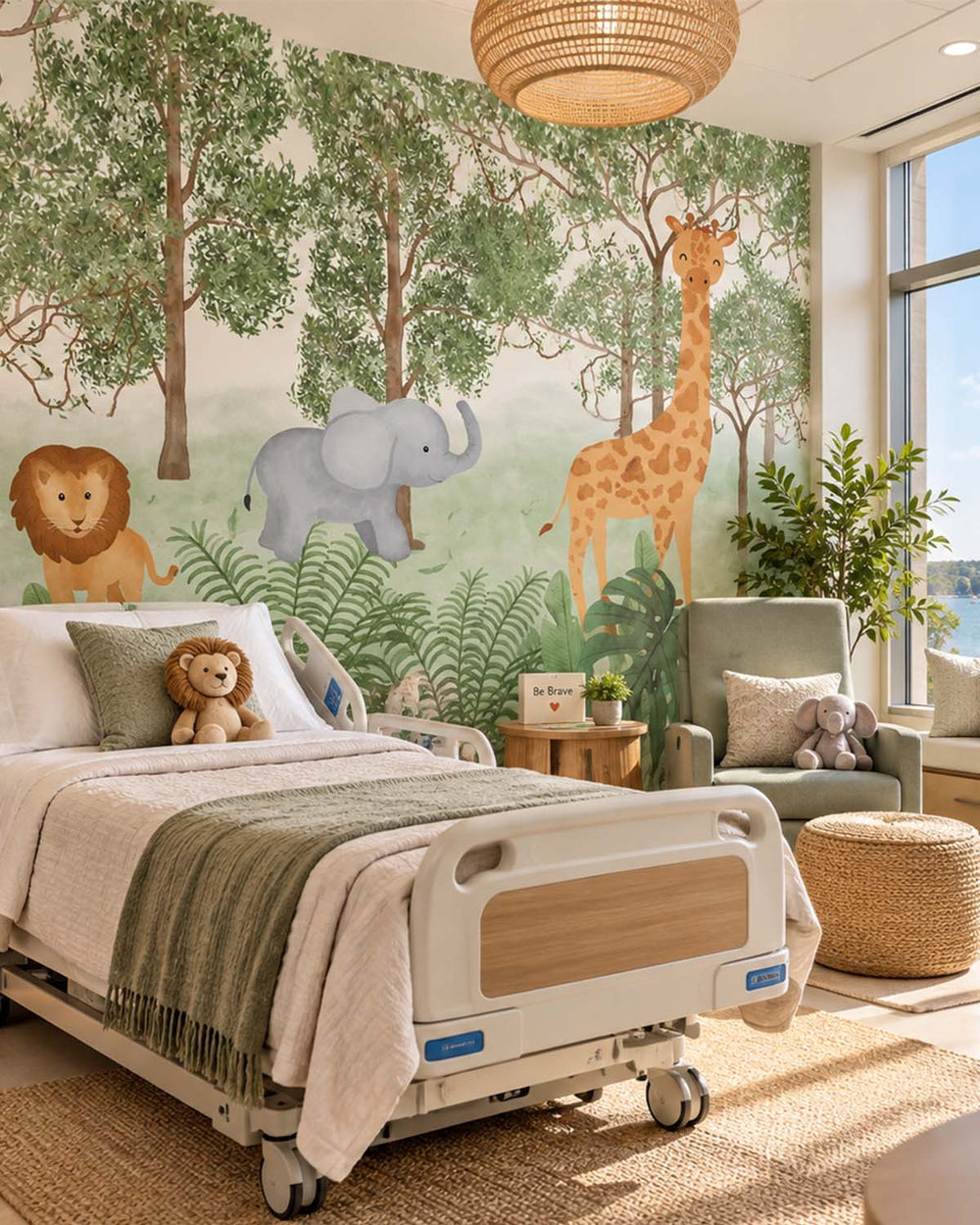 Veranda Green Jungle Safari Animals Residential Mural RM9186