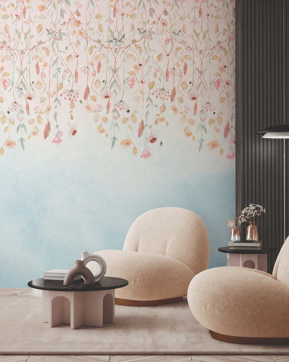 Jet d'Eau Pastel Blossom Canopy Residential Mural RM9192