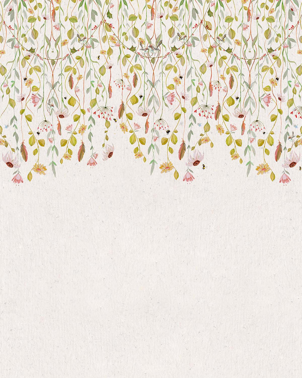 Carrara Gray Pastel Blossom Canopy Residential Mural RM9193