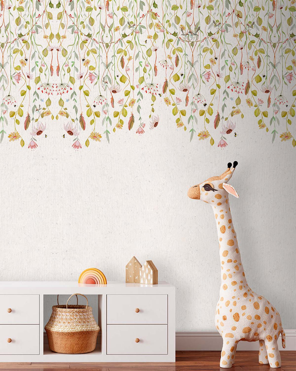 Carrara Gray Pastel Blossom Canopy Residential Mural RM9193