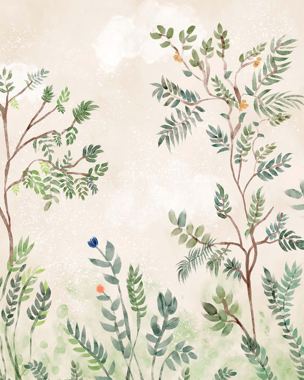 Antilles Garden Serene Woodland Canopy Residential Mural RM9198