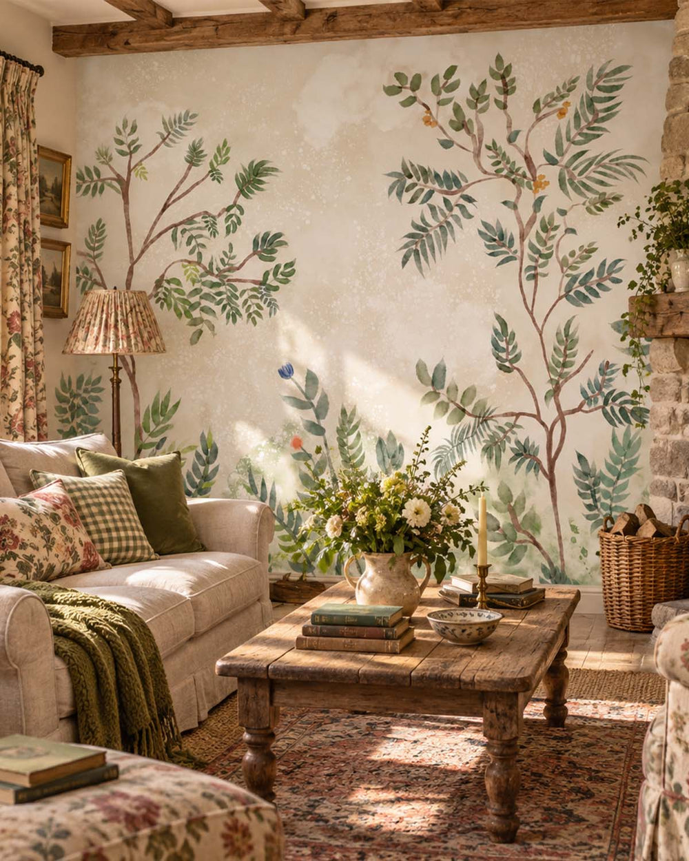 Antilles Garden Serene Woodland Canopy Residential Mural RM9198