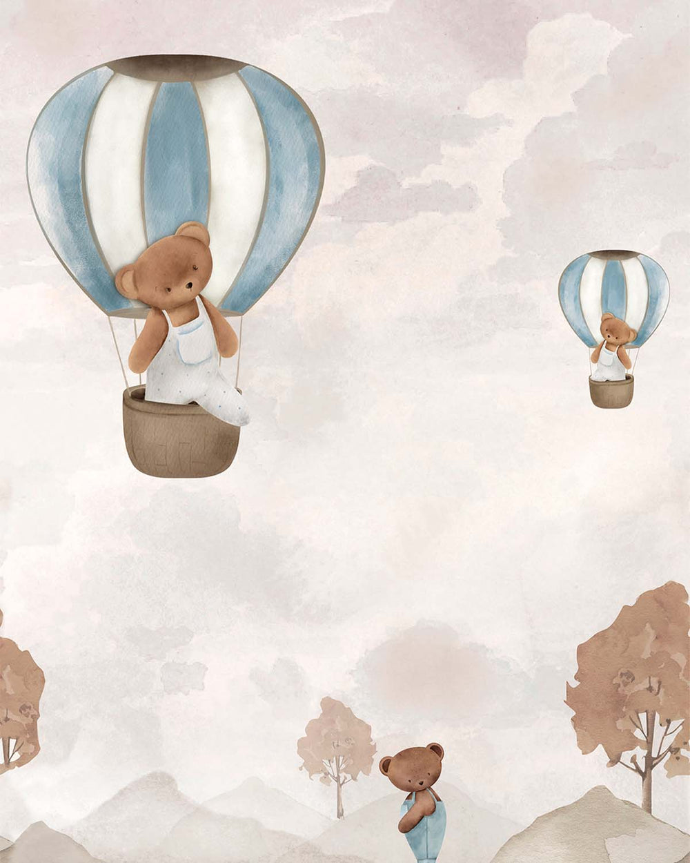 Isabelline Dreamy Bears in the Sky Residential Mural RM9202