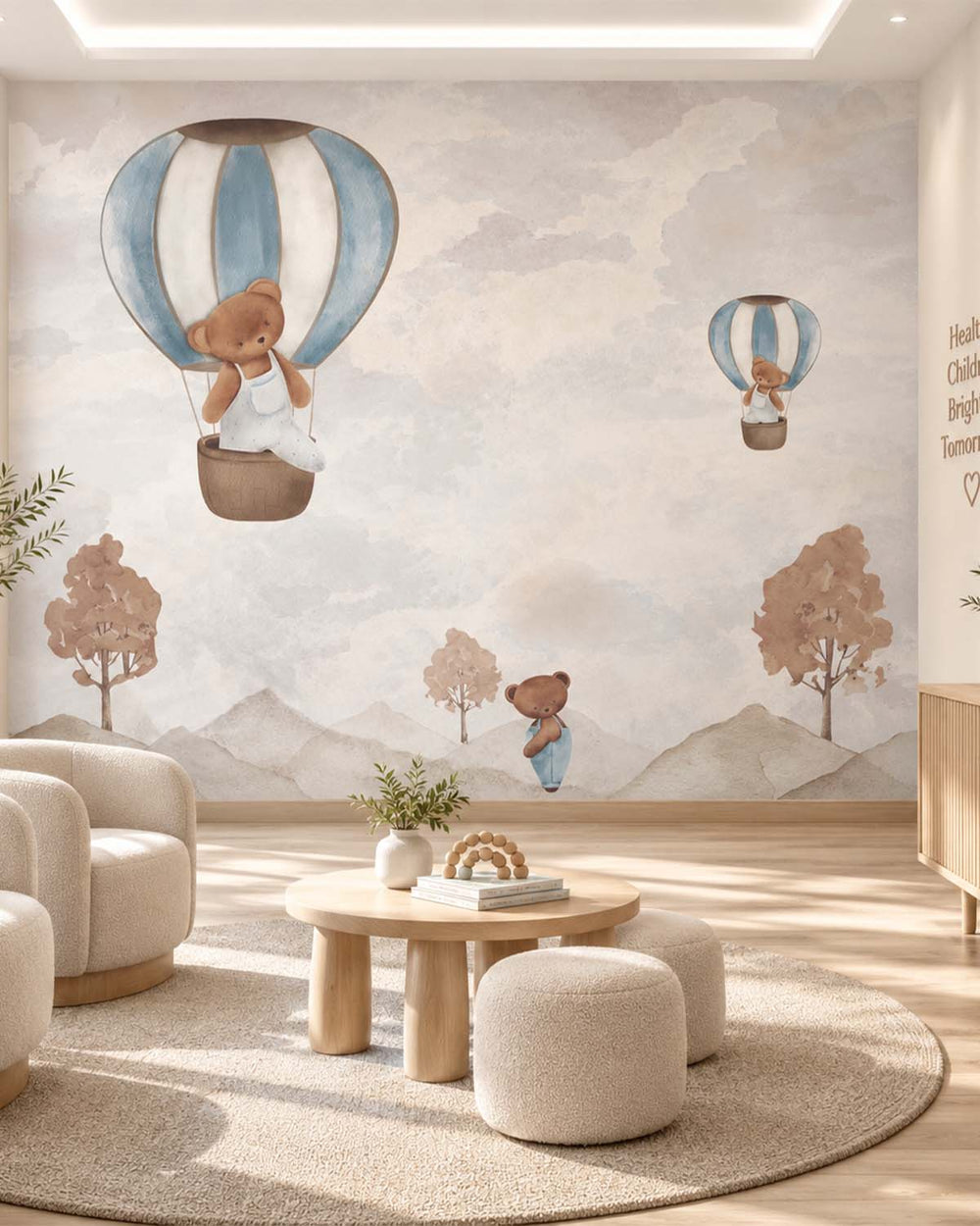 Isabelline Dreamy Bears in the Sky Residential Mural RM9202