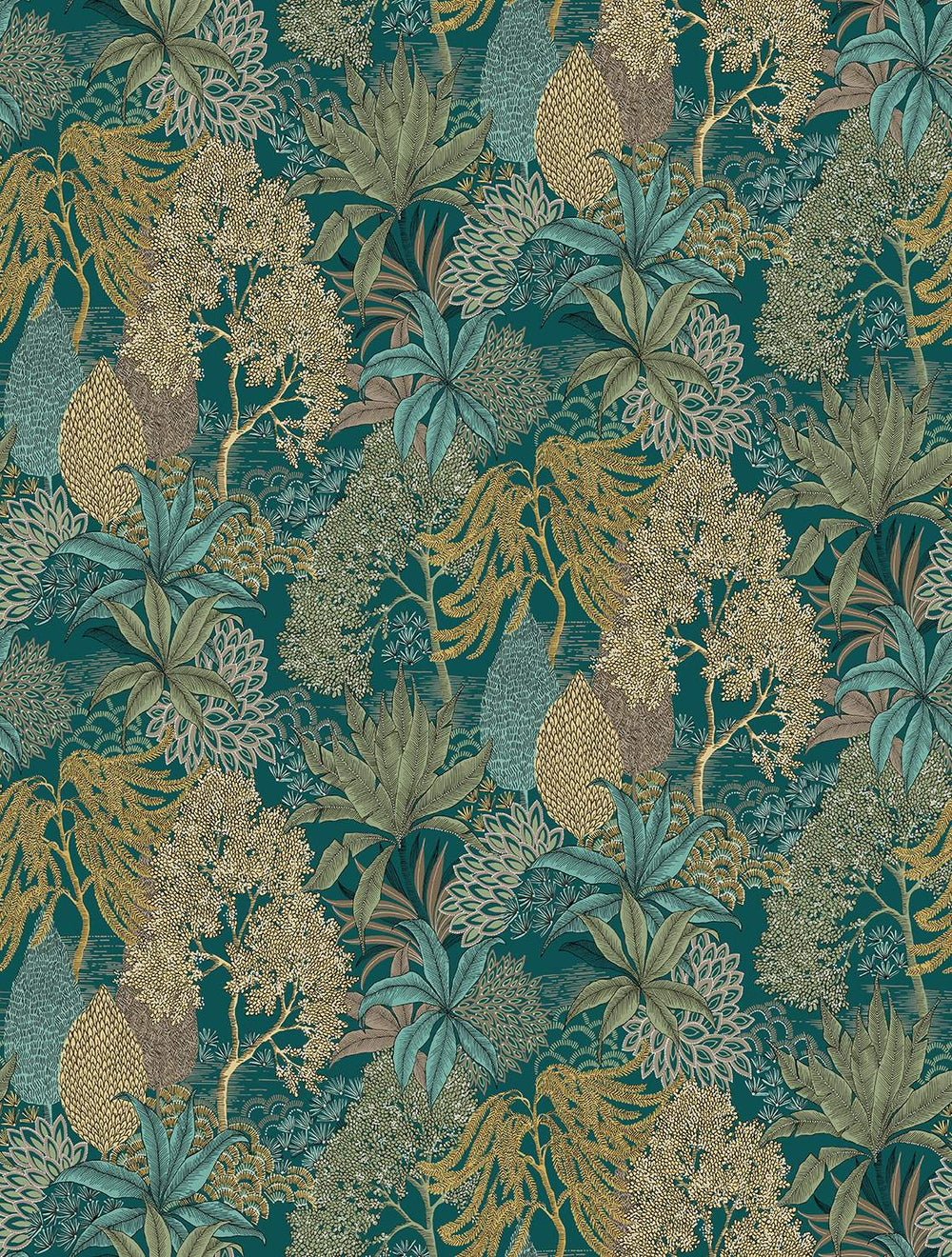 Nora's Forest Vintage Illustrated Foliage Residential Mural RM9208