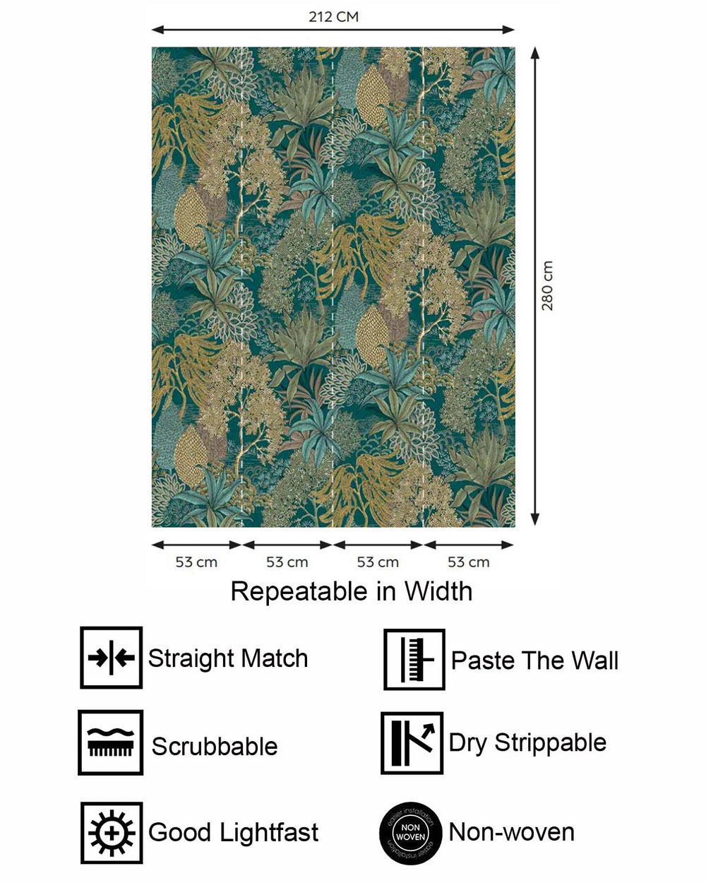 Nora's Forest Vintage Illustrated Foliage Residential Mural RM9208