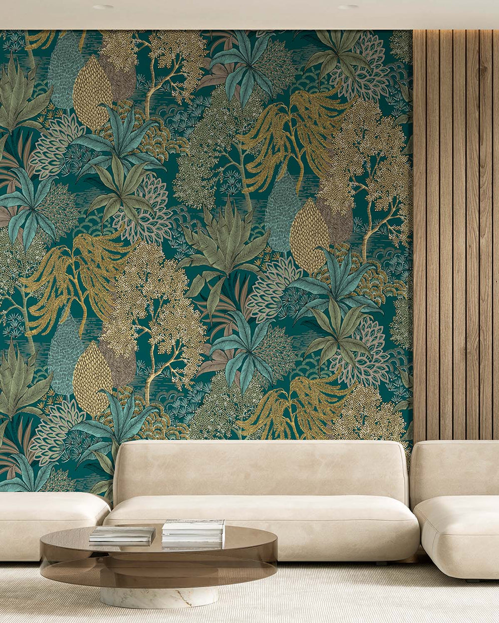 Nora's Forest Vintage Illustrated Foliage Residential Mural RM9208
