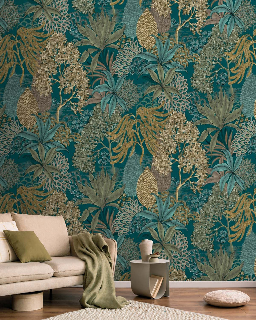 Nora's Forest Vintage Illustrated Foliage Residential Mural RM9208