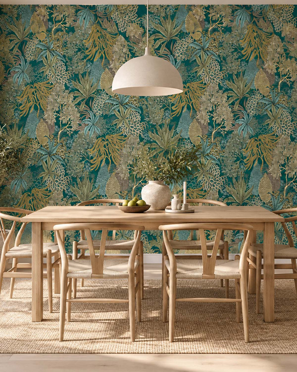 Nora's Forest Vintage Illustrated Foliage Residential Mural RM9208