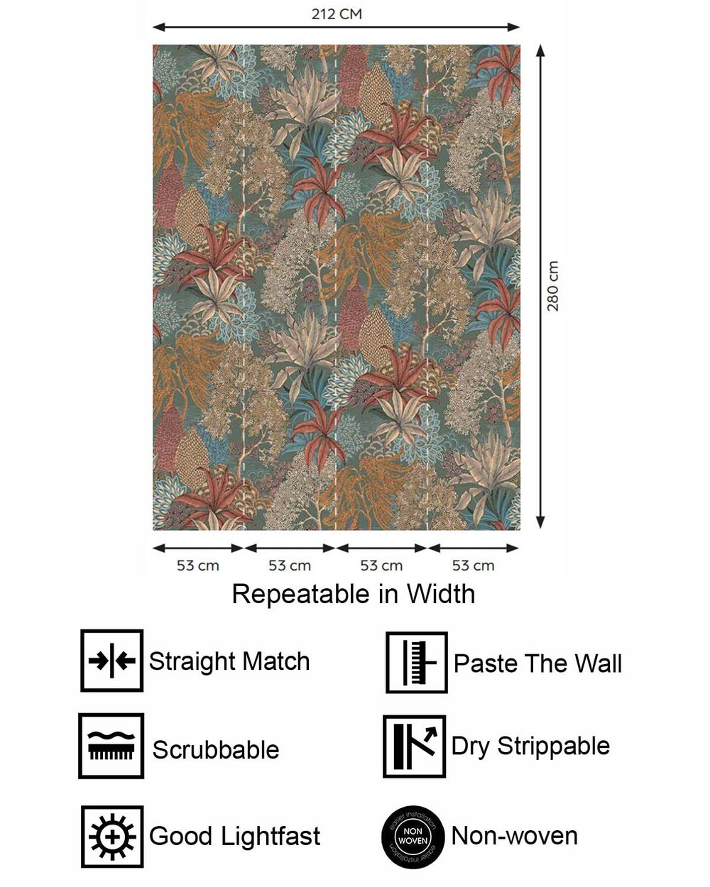 Windrock Vintage Illustrated Foliage Residential Mural RM9210