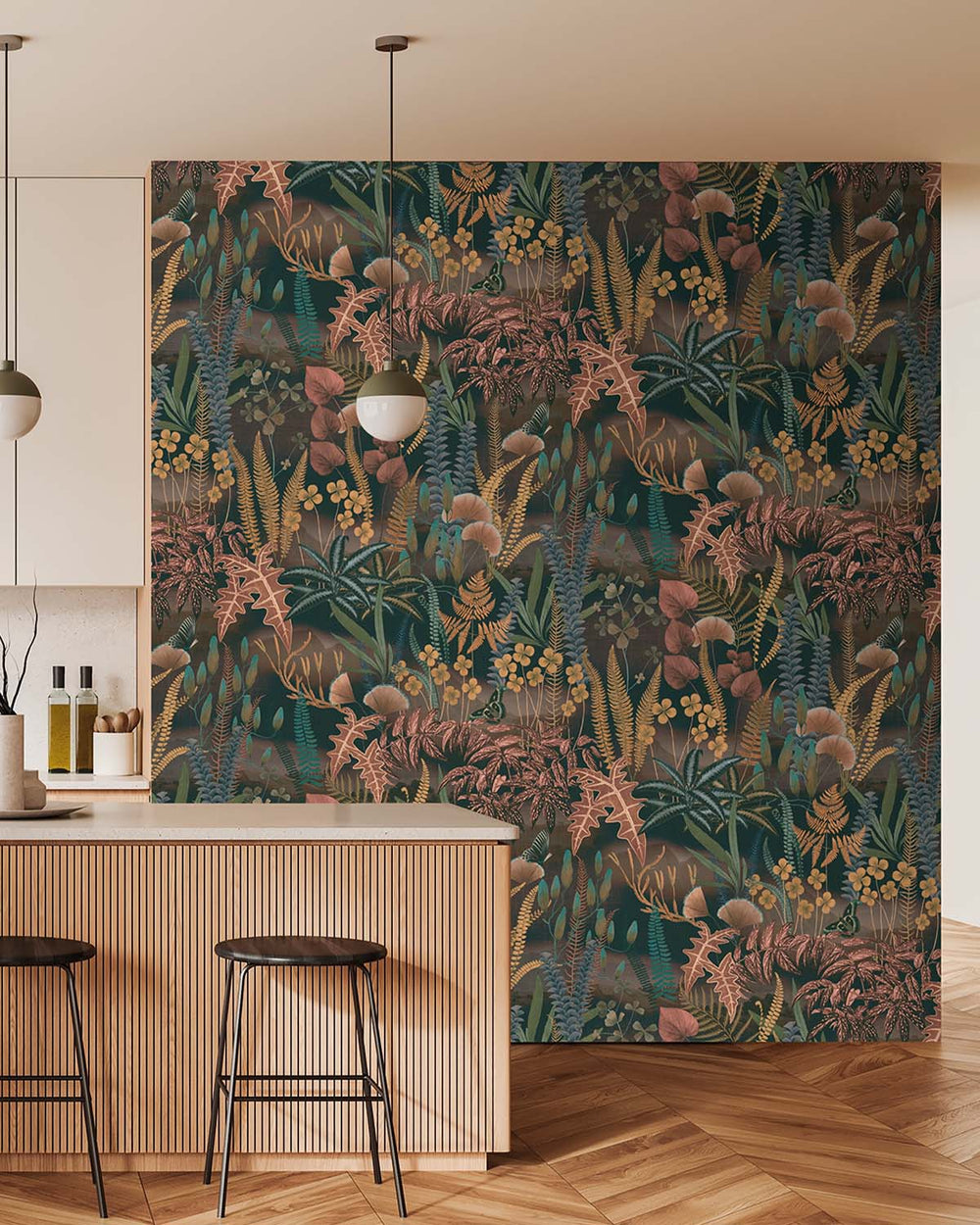 Pine Grove Moody Botanical Fern Residential Mural RM9212