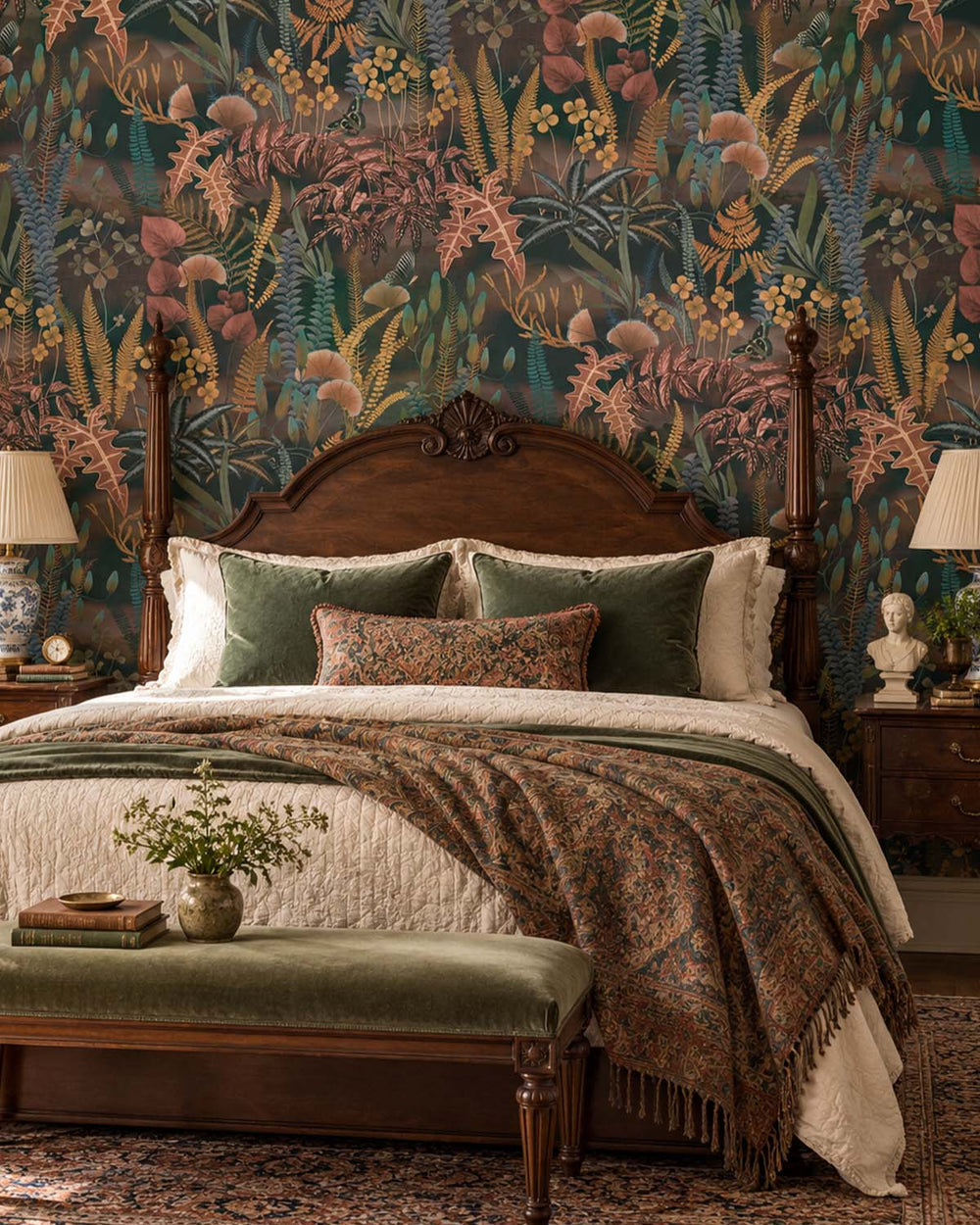 Pine Grove Moody Botanical Fern Residential Mural RM9212