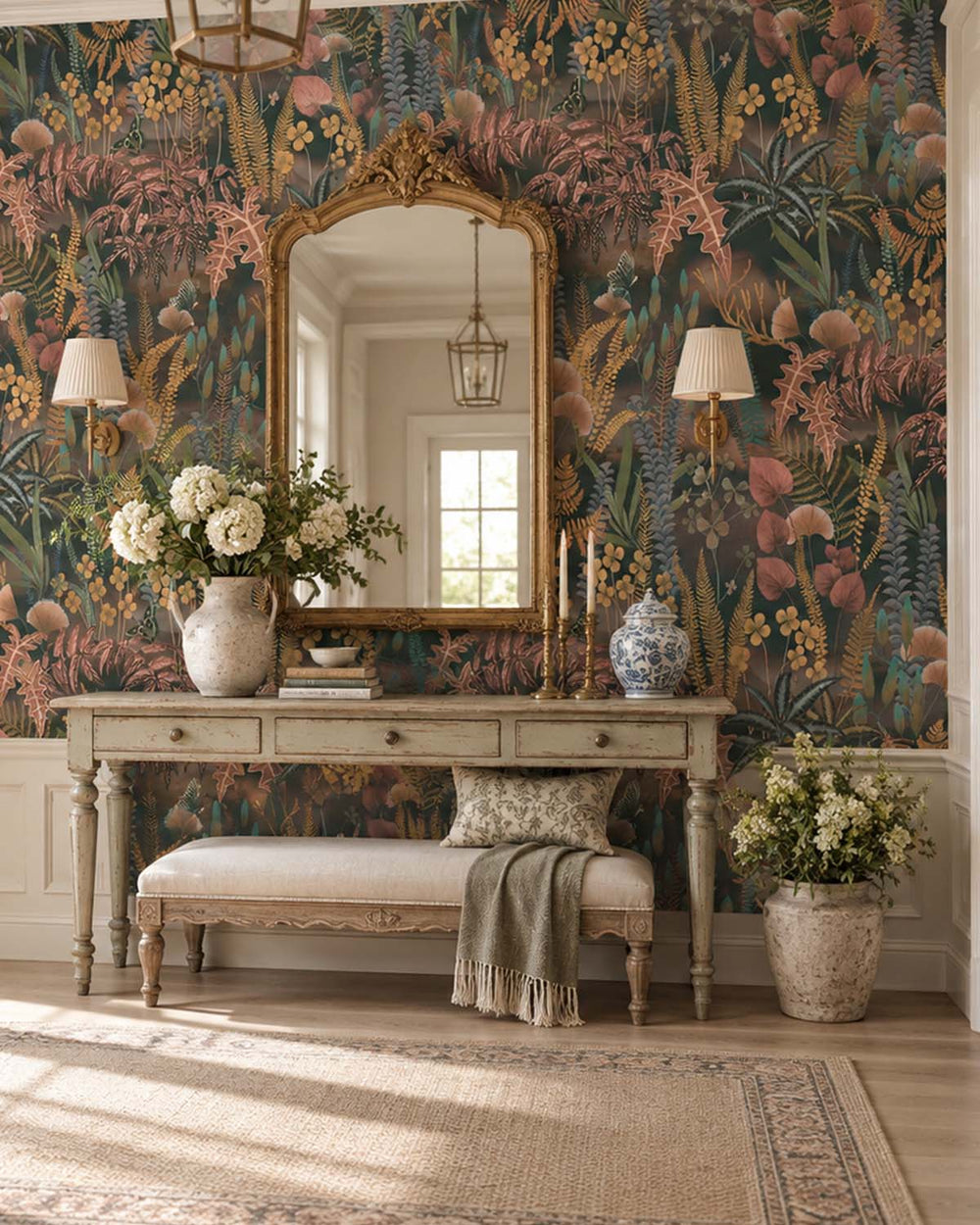 Pine Grove Moody Botanical Fern Residential Mural RM9212