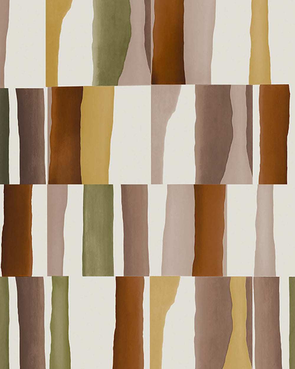 Namakabe Brown Retro Block Geometric Residential Mural RM9222