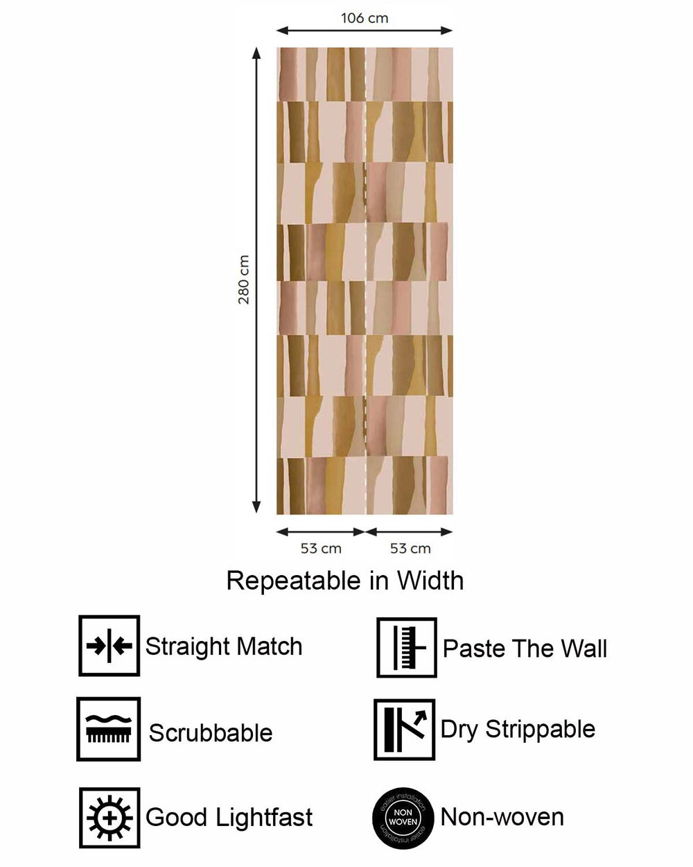 Potter's Pink Retro Block Geometric Residential Mural RM9223