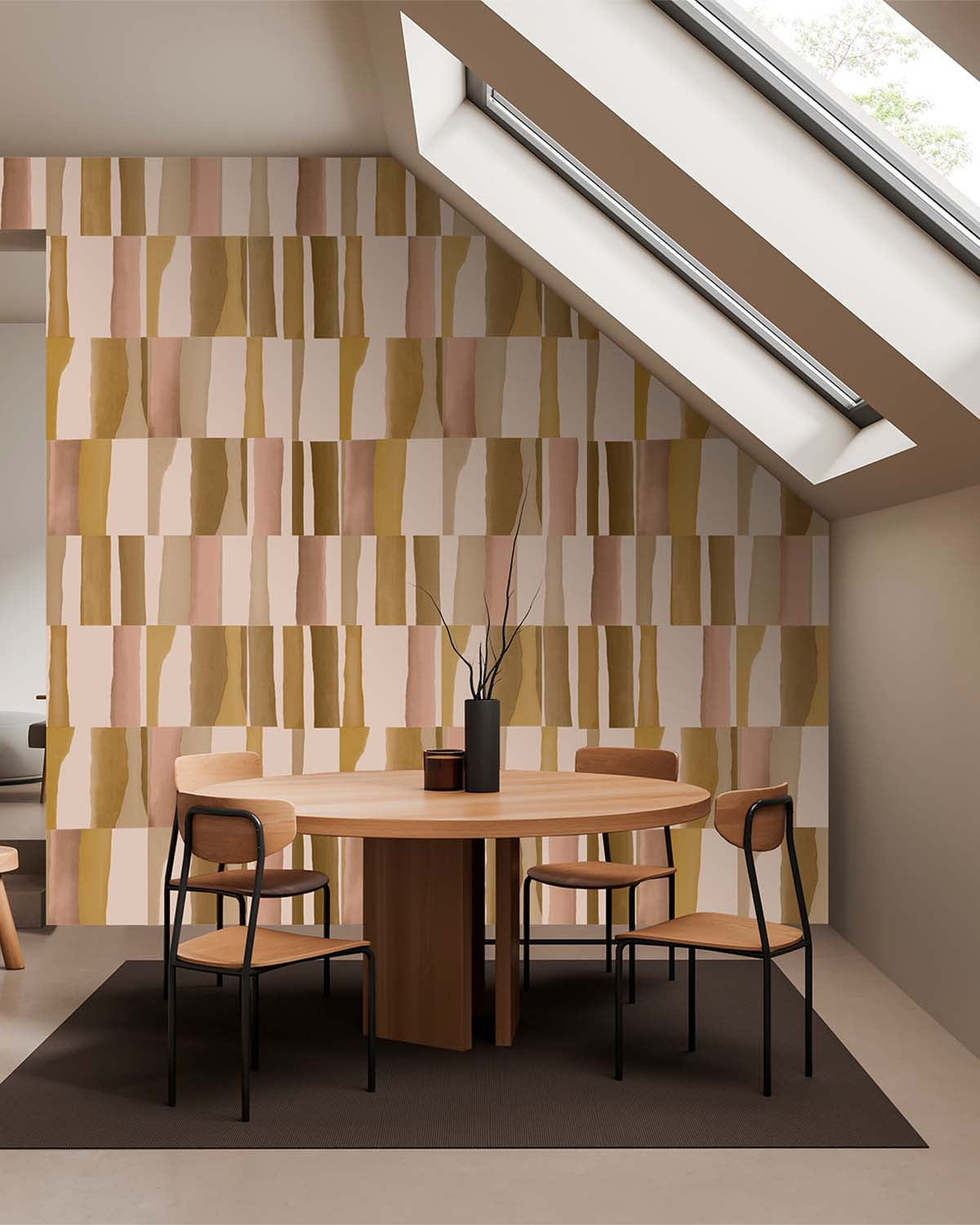 Potter's Pink Retro Block Geometric Wallpaper Panels RM9223