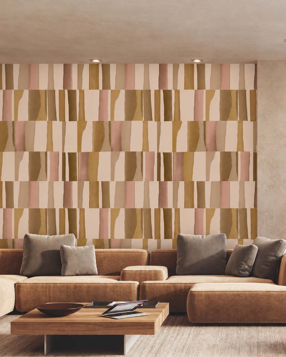 Potter's Pink Retro Block Geometric Residential Mural RM9223