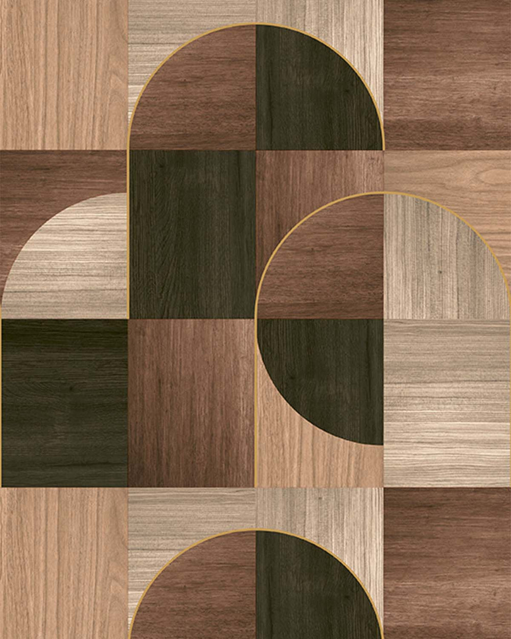 Aircraft Green Geometric Wood Inlay  Residential Mural RM9224