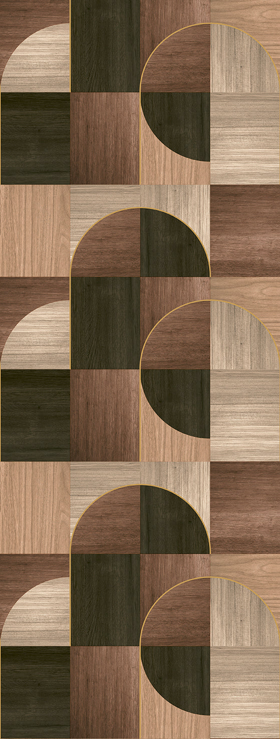 Aircraft Green Geometric Wood Inlay  Residential Mural RM9224