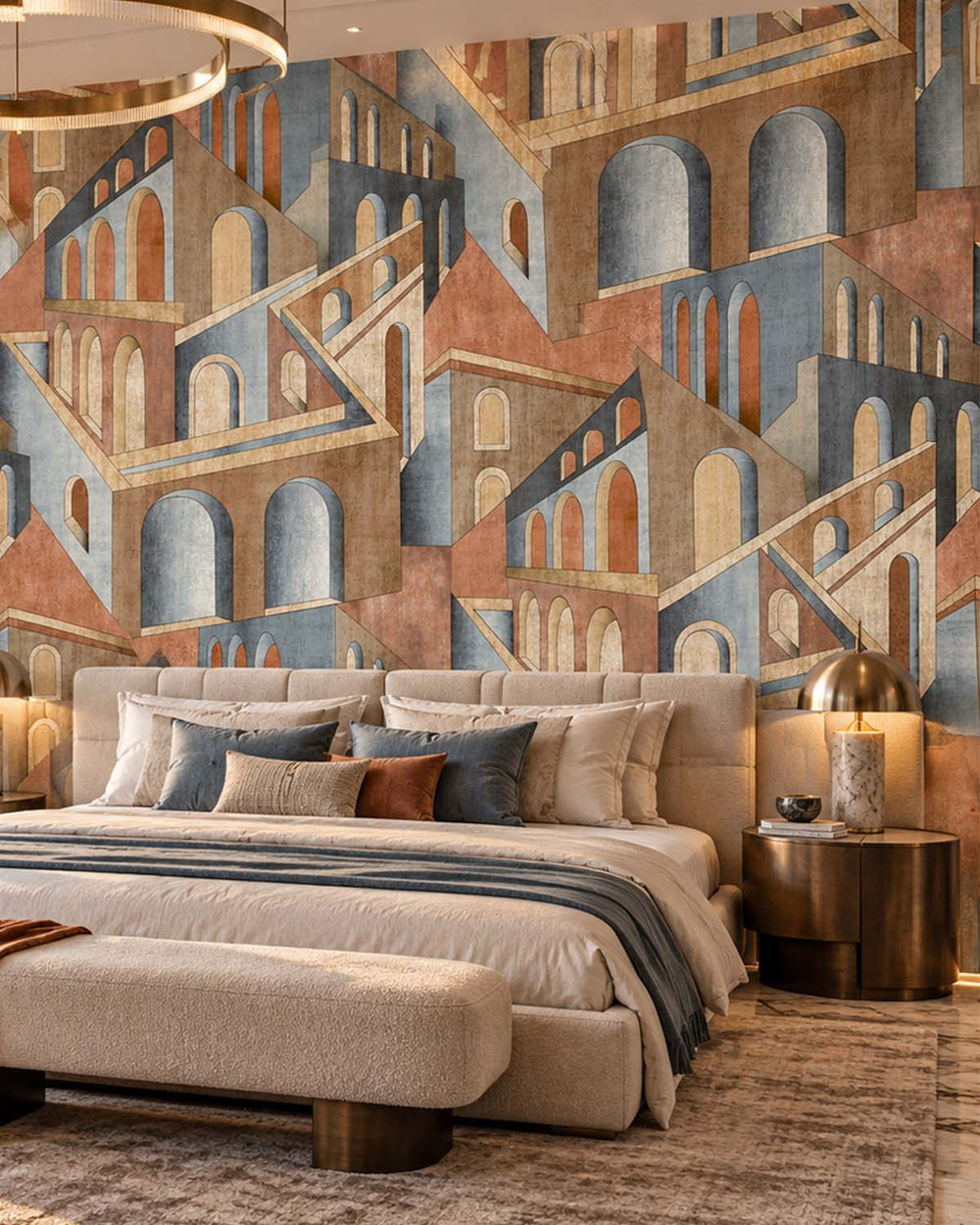 Harrow's Gate Escher-Style Architectural Illusion  Residential Mural RM9229