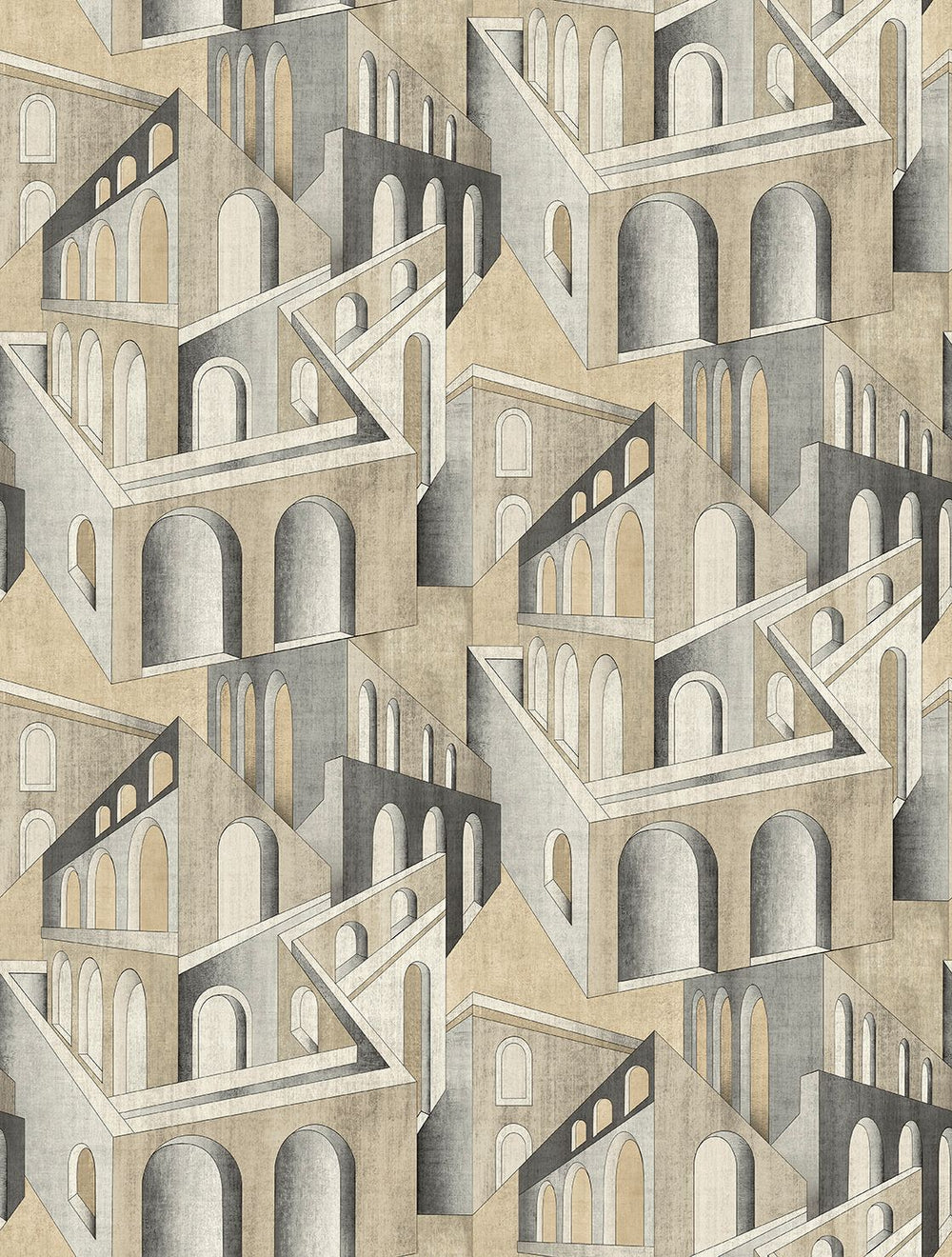 Friar Grey Escher-Style Architectural Illusion  Residential Mural RM9230