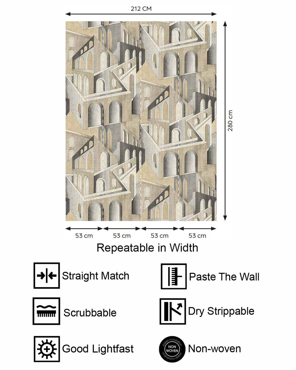 Friar Grey Escher-Style Architectural Illusion  Residential Mural RM9230