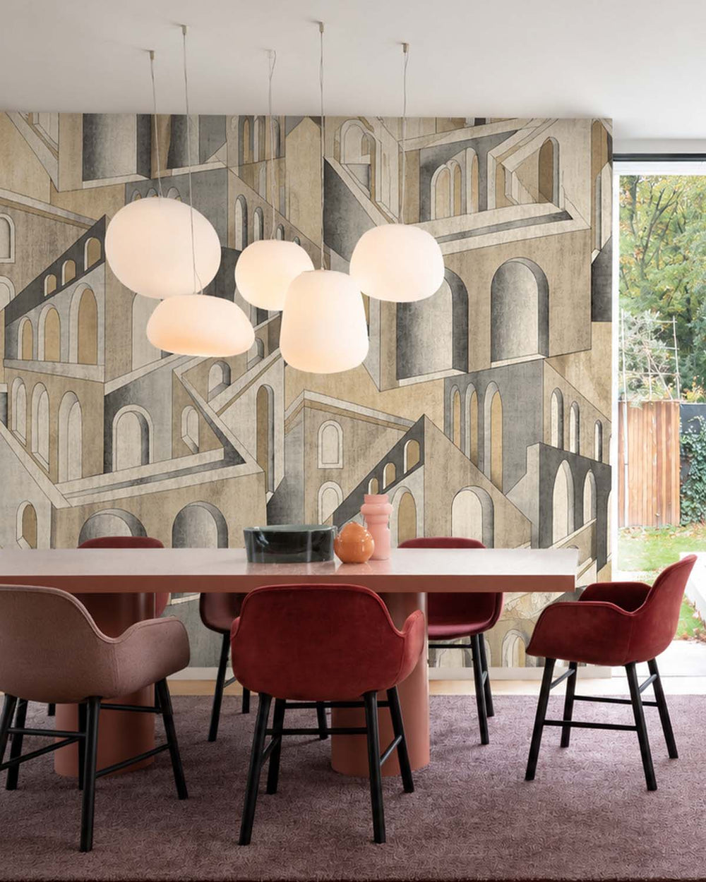 Friar Grey Escher-Style Architectural Illusion  Residential Mural RM9230