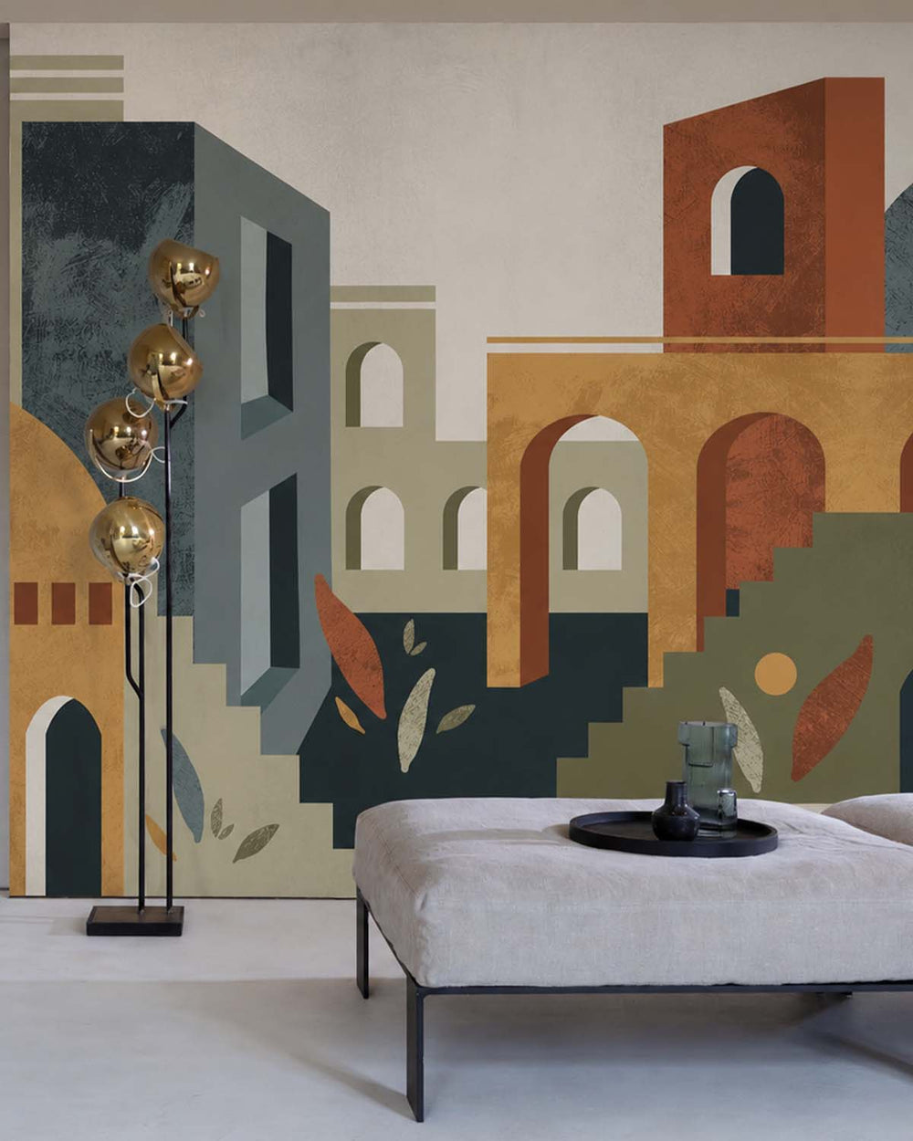 Mountain Pine Boho Arches & Desert Village Residential Mural RM9232
